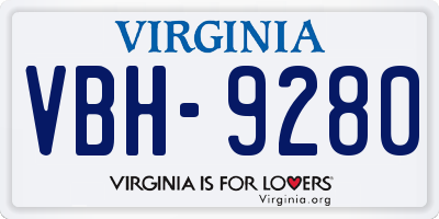 VA license plate VBH9280