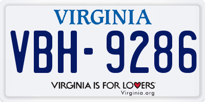 VA license plate VBH9286