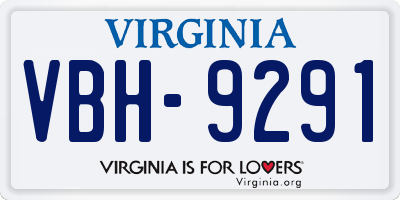VA license plate VBH9291
