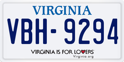 VA license plate VBH9294