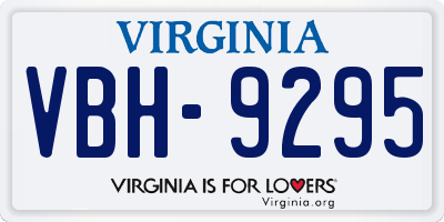 VA license plate VBH9295