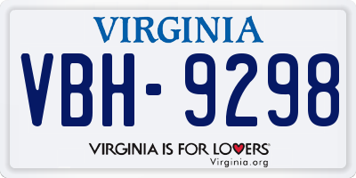 VA license plate VBH9298