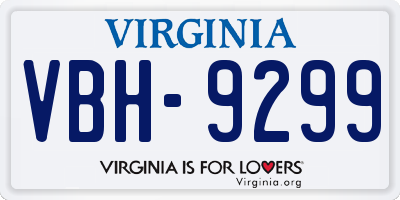 VA license plate VBH9299