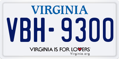 VA license plate VBH9300