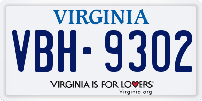 VA license plate VBH9302