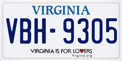VA license plate VBH9305