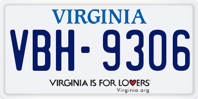 VA license plate VBH9306