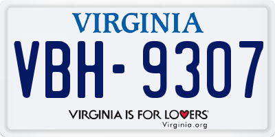 VA license plate VBH9307