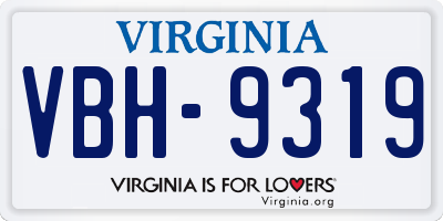 VA license plate VBH9319