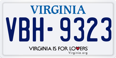 VA license plate VBH9323
