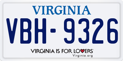 VA license plate VBH9326