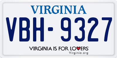 VA license plate VBH9327
