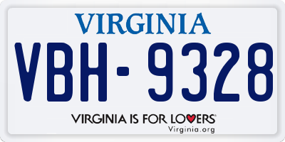 VA license plate VBH9328