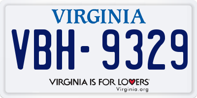 VA license plate VBH9329