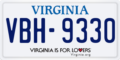 VA license plate VBH9330
