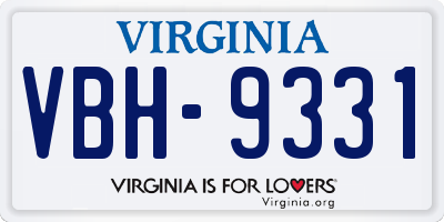 VA license plate VBH9331