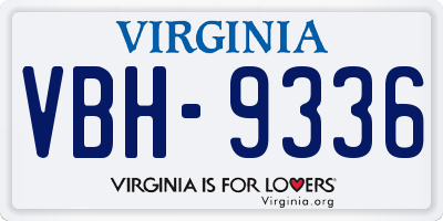 VA license plate VBH9336