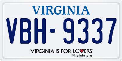 VA license plate VBH9337