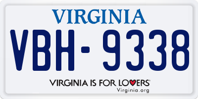 VA license plate VBH9338