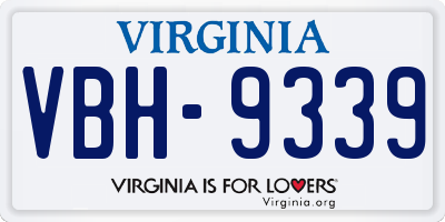 VA license plate VBH9339