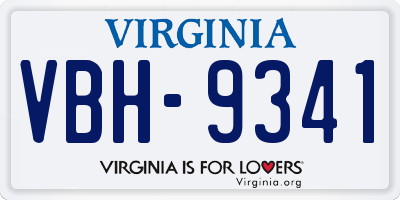 VA license plate VBH9341