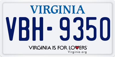 VA license plate VBH9350