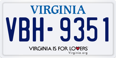 VA license plate VBH9351