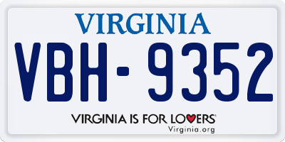 VA license plate VBH9352