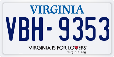 VA license plate VBH9353