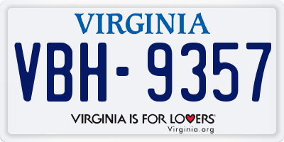 VA license plate VBH9357