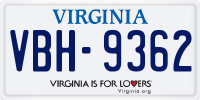 VA license plate VBH9362