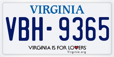 VA license plate VBH9365