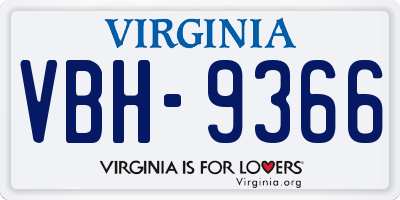 VA license plate VBH9366