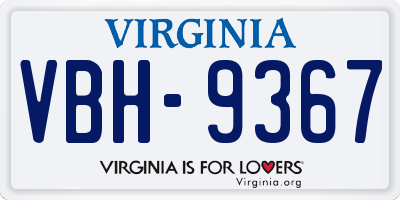 VA license plate VBH9367