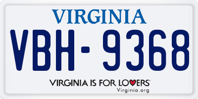 VA license plate VBH9368