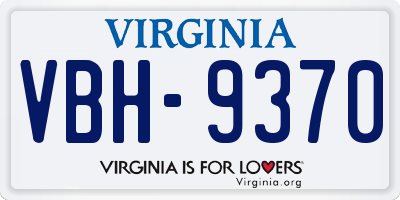 VA license plate VBH9370