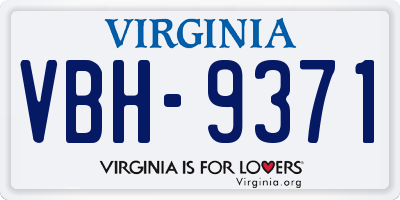VA license plate VBH9371