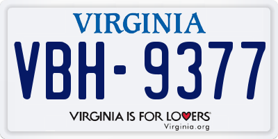 VA license plate VBH9377