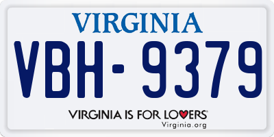 VA license plate VBH9379
