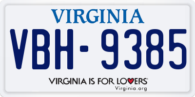 VA license plate VBH9385