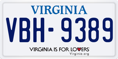 VA license plate VBH9389