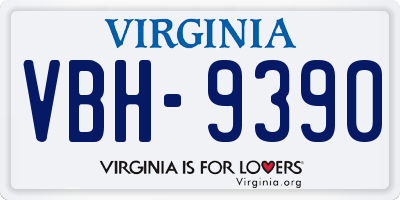 VA license plate VBH9390