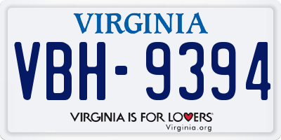 VA license plate VBH9394