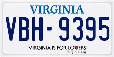 VA license plate VBH9395
