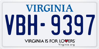 VA license plate VBH9397