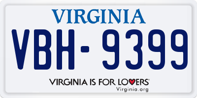 VA license plate VBH9399