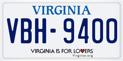 VA license plate VBH9400