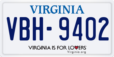 VA license plate VBH9402