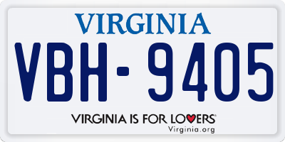 VA license plate VBH9405
