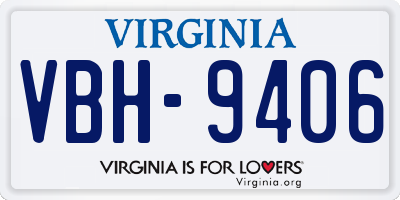 VA license plate VBH9406